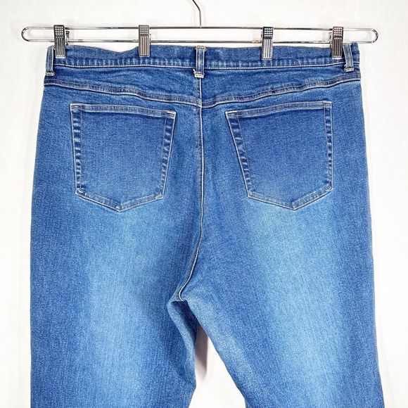 Venezia Plus Size 20 Jeans Blue‎ Denim Wide Straight Cotton Stretch Solid 683 - Picture 6 of 8